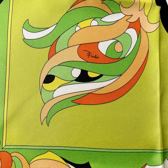 Emilio Pucci Vintage Italian Silk Scarf - Vibrant Abstract Design - Picture 6 of 15